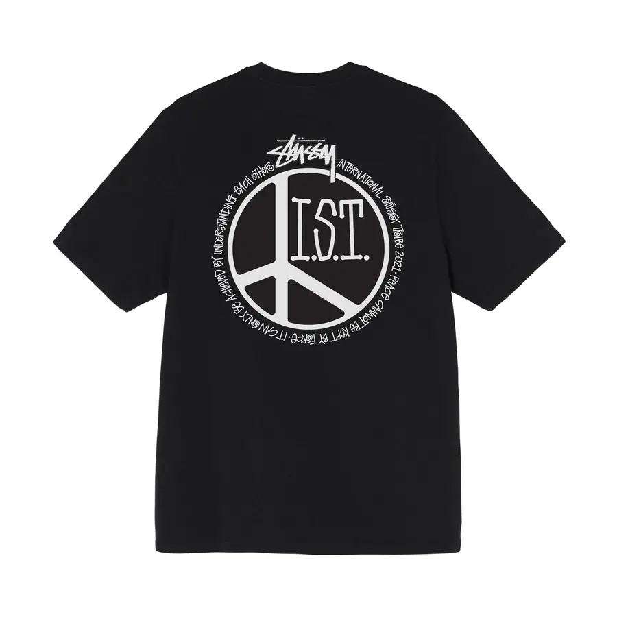 Alternative view of Áo Stussy Peace Dot Pigment Dyed Tee 'Black'