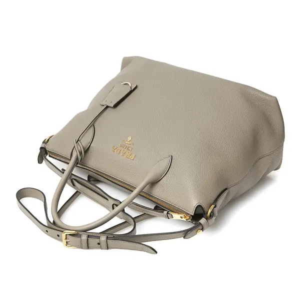 Túi Prada Metal Lettering Logo Tote 'Grey' 1BA201-2BBE-F0572 - Ảnh 3