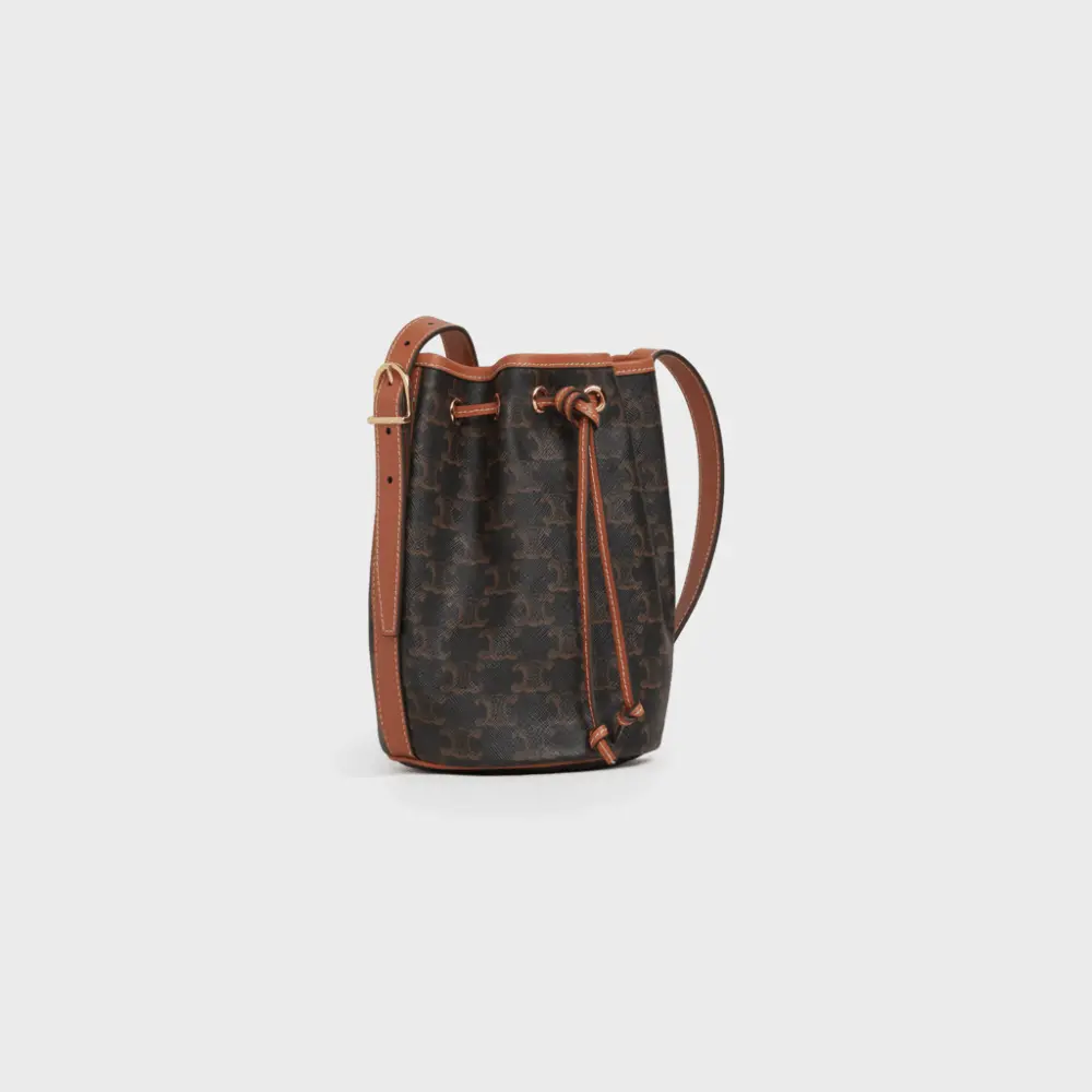 Túi Celine Small Drawstring bag In Trimphe Canvas And Calfskin 191142BZJ-04LU - Ảnh 4