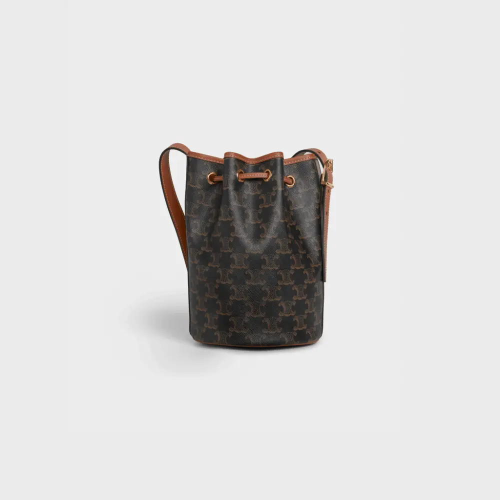 Túi Celine Small Drawstring bag In Trimphe Canvas And Calfskin 191142BZJ-04LU - Ảnh 5