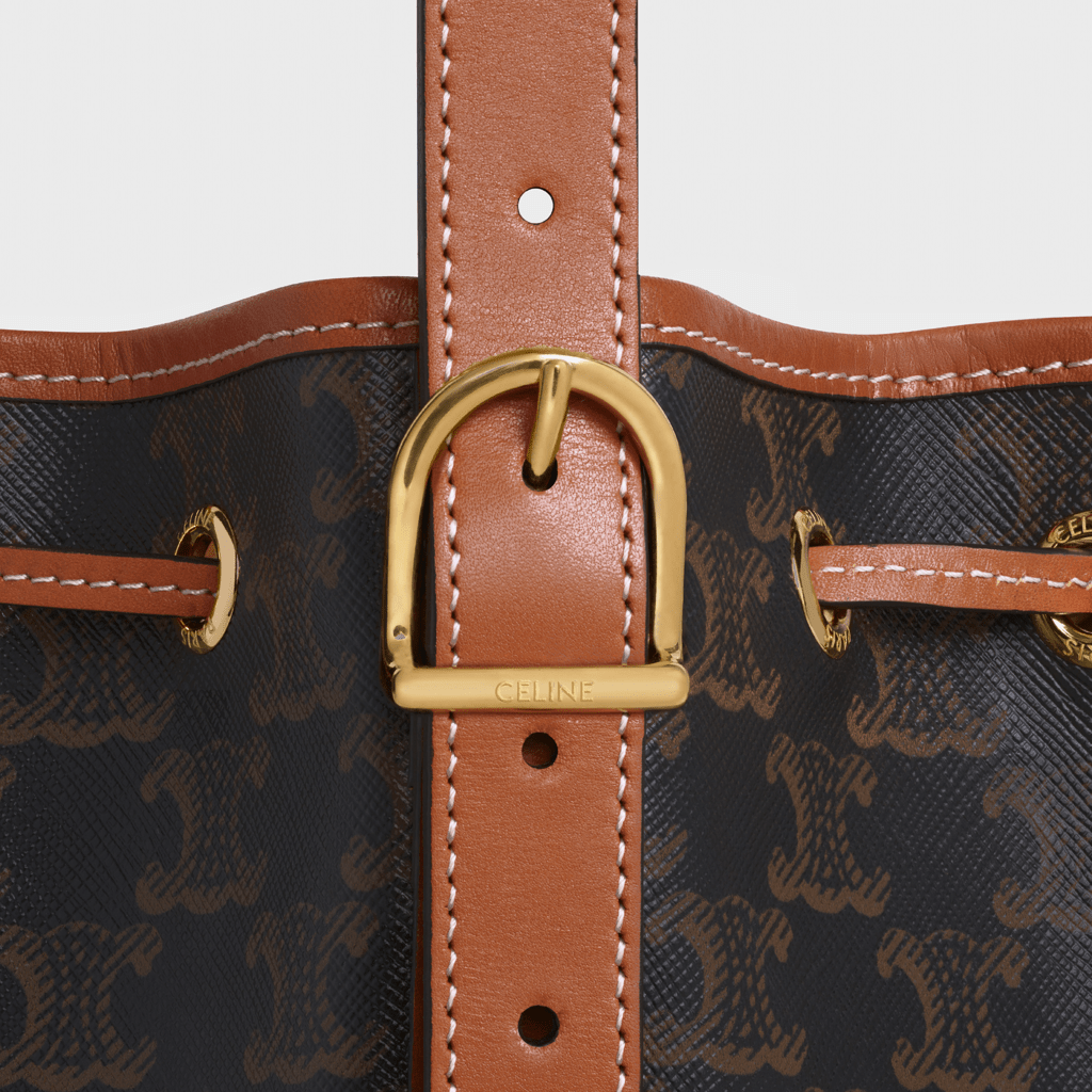 Túi Celine Small Drawstring bag In Trimphe Canvas And Calfskin 191142BZJ-04LU - Ảnh 3