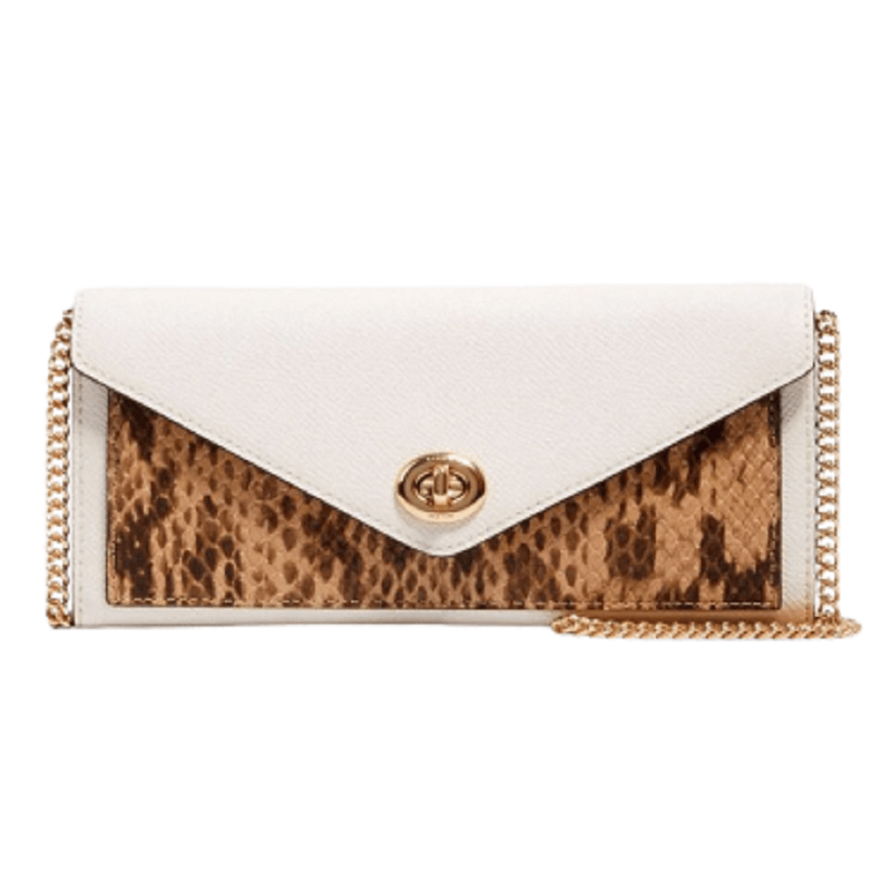 Túi Coach Slim Envelope Wallet With Chain Snakeskin C1911-IMCAH