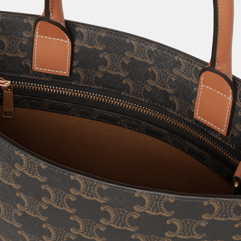 Túi Celine Small Cabas Vertical Triomphe Canvas And Calfskin 191542BZK-04LU - Ảnh 2