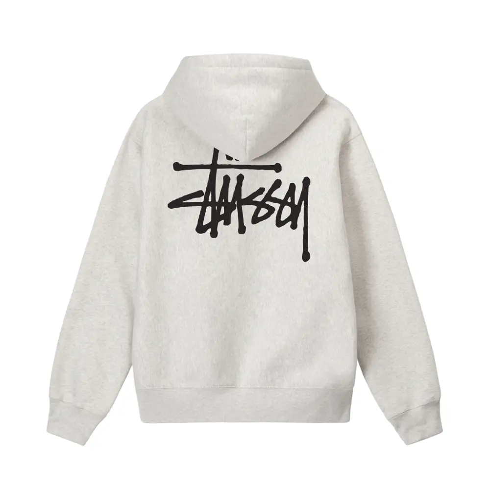 Alternative view of Áo Stussy Basic Stussy Hoodie 2023 'Ash Heather' 1924870M