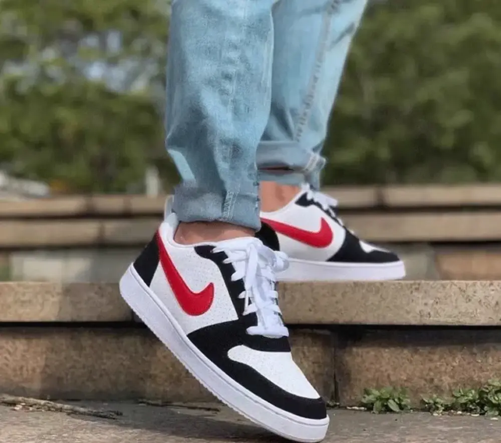 Alternative view of Giày Nike Court Borough Low Black White Red 838937-102