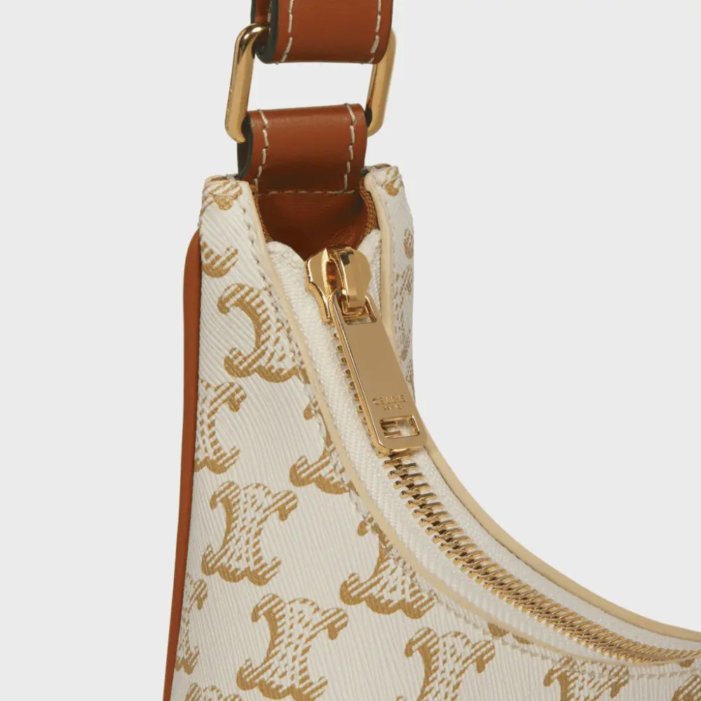 Alternative view of Túi Celine Ava Bag In Triomphe Canvas And Calfskin 'White' 193952BZJ-01BC