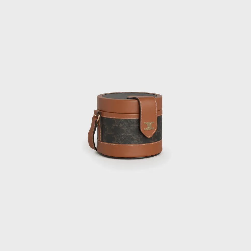 Túi Celine Tambour Bag Canvas And Calfskin 'Tan' 195642BZJ-04LU - Ảnh 3
