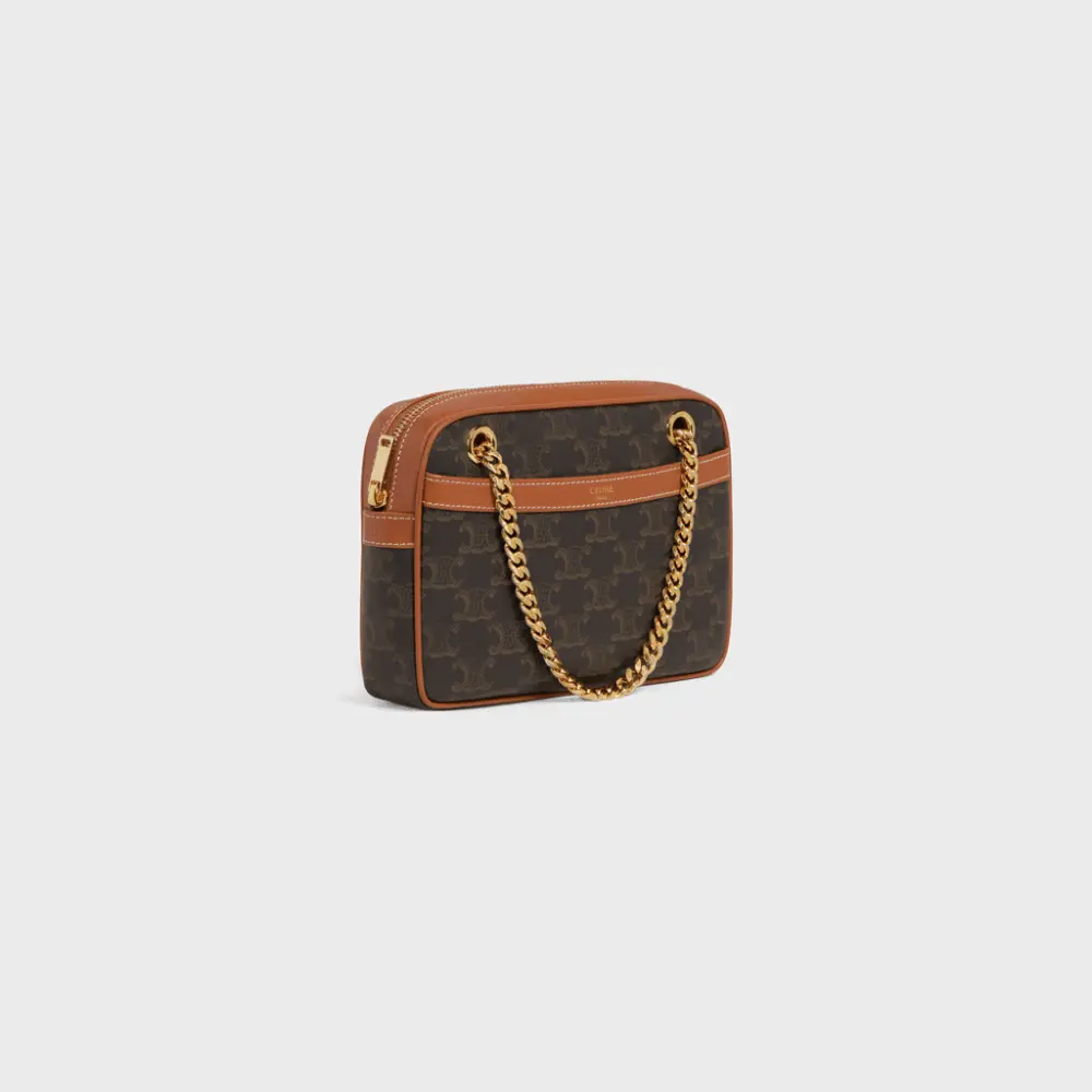Alternative view of Túi Celine Small Patapans In Triomphe Canvas And Calfskin Tan 196252BZJ-04LU