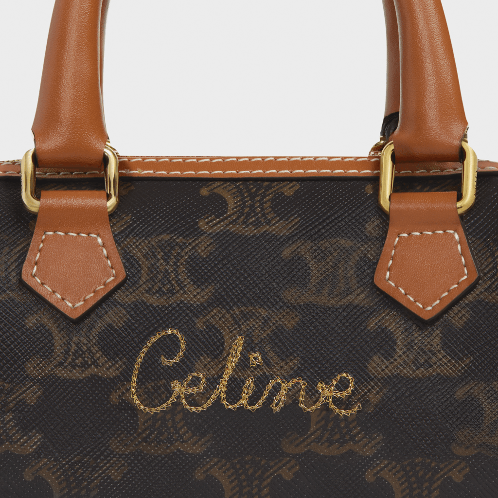 Túi Celine Triomphe Canvas Celine 'Cursive Tan' 196892DHX-04LU - Ảnh 3