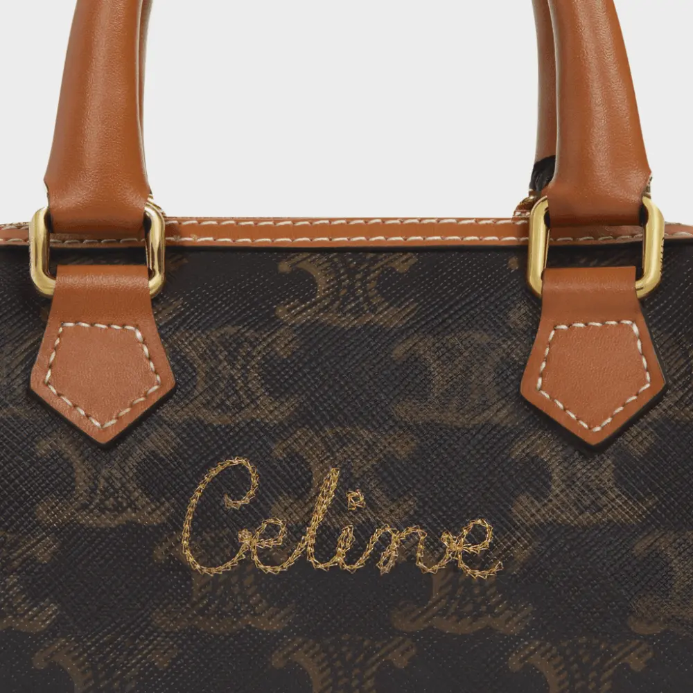 Túi Celine Triomphe Canvas Celine 'Cursive Tan' 196892DHX-04LU - Ảnh 3