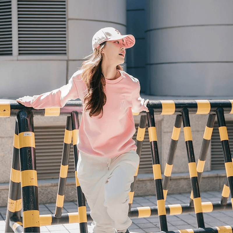 Áo MLB Sweater NY Back Big Logo Pink 31MTR1941-50P - Ảnh 6