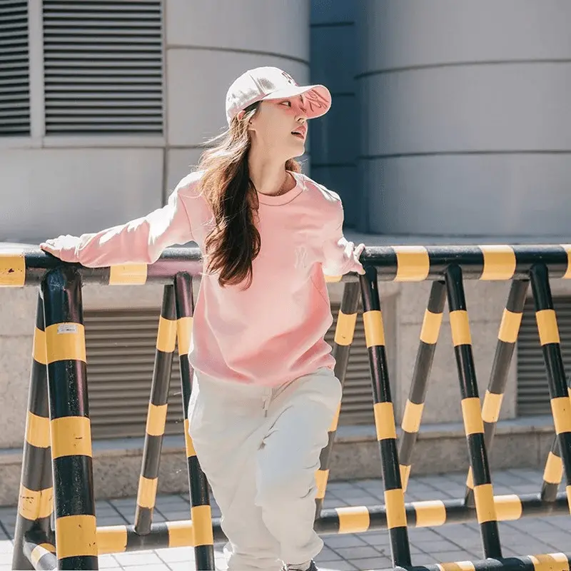 Áo MLB Sweater NY Back Big Logo Pink 31MTR1941-50P - Ảnh 6