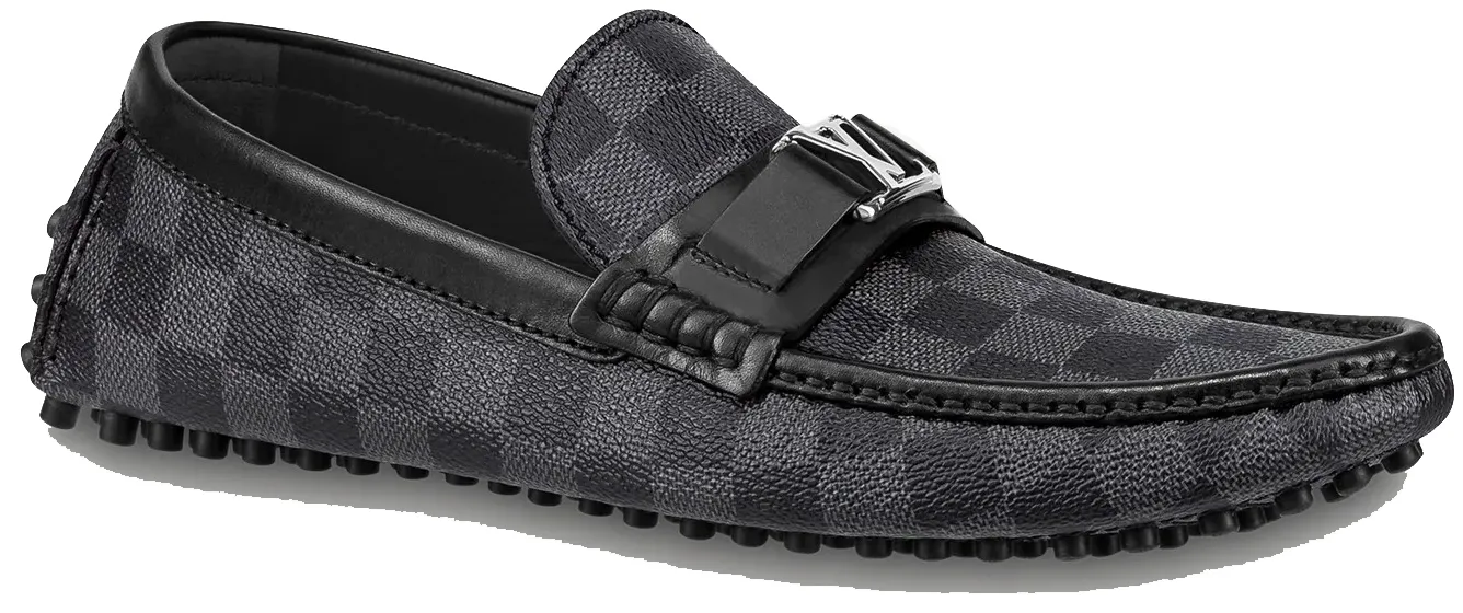 Giày Louis Vuitton Hockenheim Moccasin Damier Graphite Canvas 1A4OIF