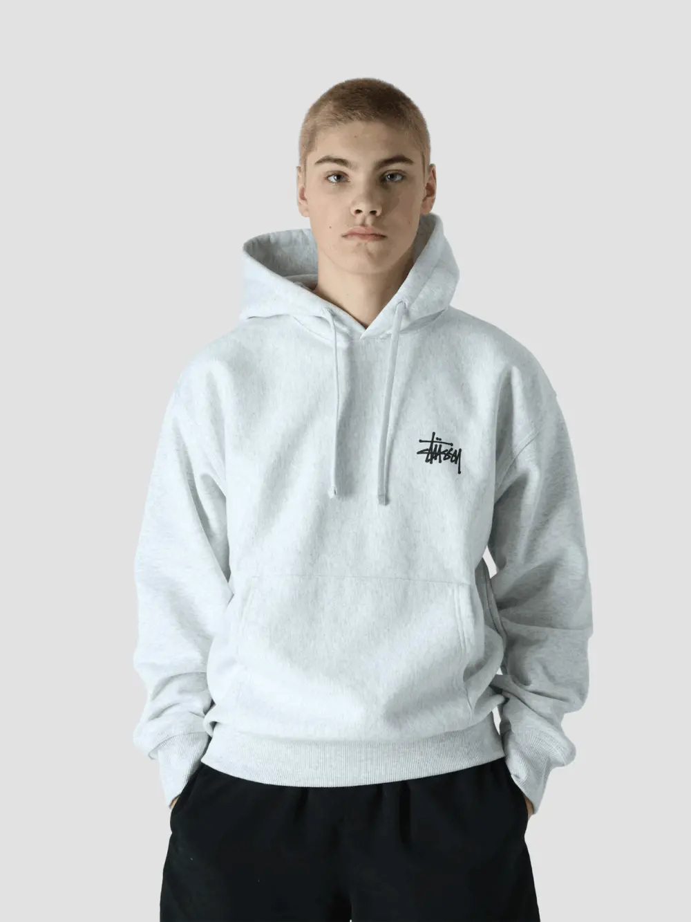 Áo Basic Hoodie Stussy 'Grey' 1924762-ASH - Ảnh 5