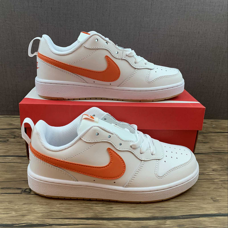 Giày Nike Court Borough Low 2 GS 'White Orange' BQ5448-114 - Ảnh 5