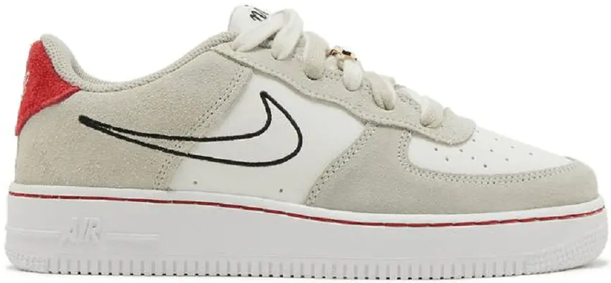 Giày Nike Air Force 1 LV8 S50 GS 'Light Stone University Red' DB1561-100