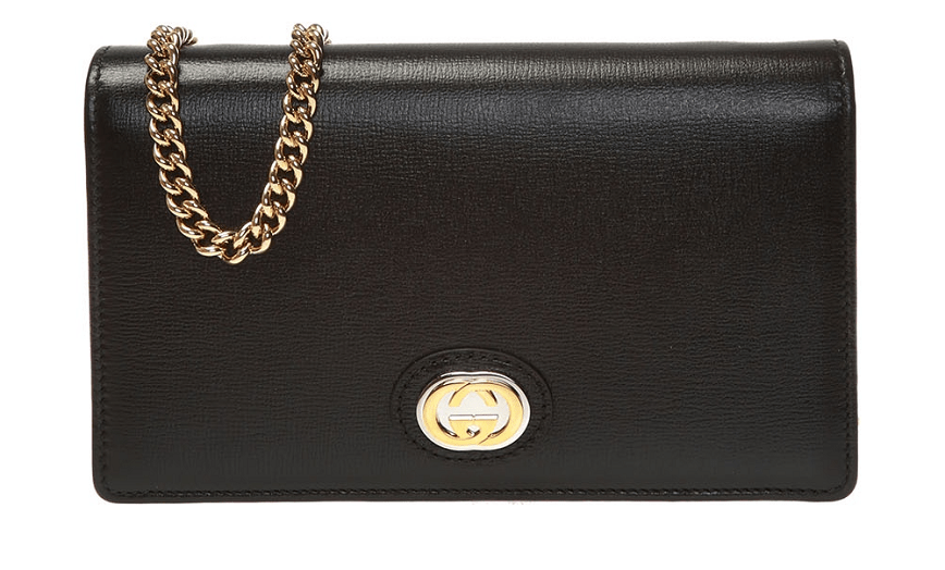 Túi Gucci GG Plaque Chain Wallet Black 598549 1DB0X 1000