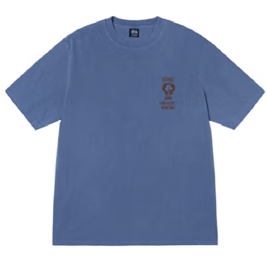 Áo Stussy x Our Legacy Work Shop Surf Skull Pigment Dyed Tee ‘Indigo’