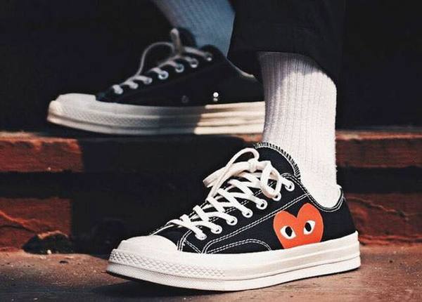 Giày Comme des Garçons Play x Chuck 70 Low 'Black White' 150206C - Ảnh 2
