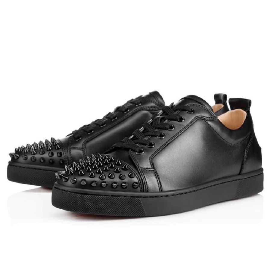 Giày Christian Louboutin Louis Junior Spikes Flat 'Black' 1130573CM53-SS13 - Ảnh 2