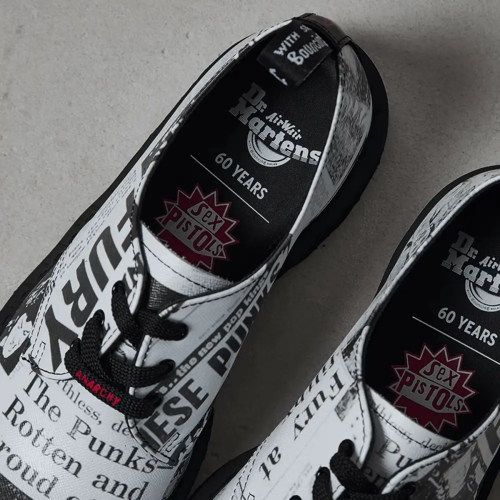 Alternative view of Giày Dr.Martens 1461 Sex Pistols Leather Printed Oxford 'Black White' 25928009