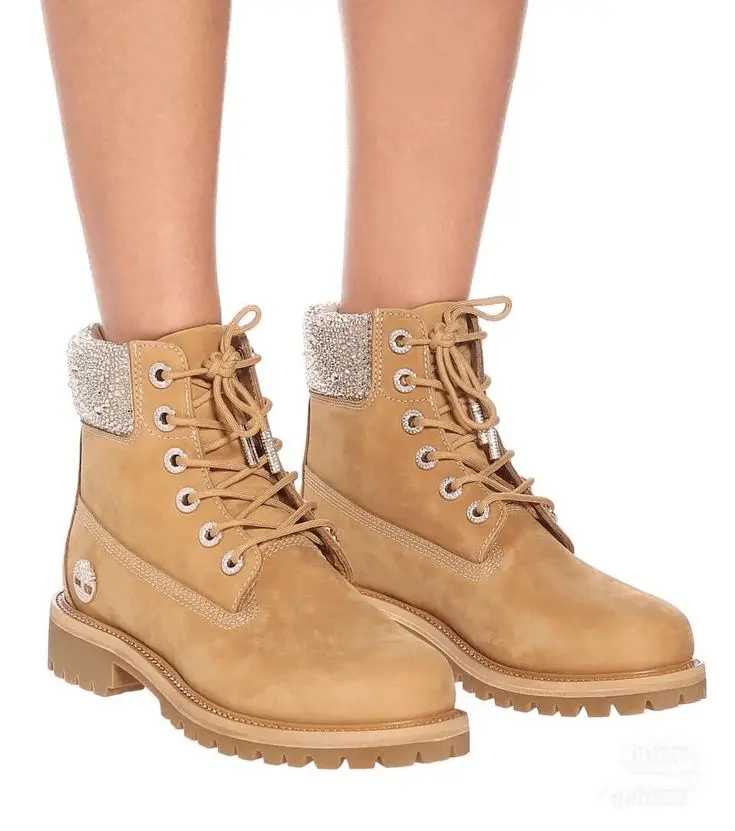 Giày Timberland Women's Leather and Fabric Velvet 6-Inch Boot A21XE - Ảnh 3
