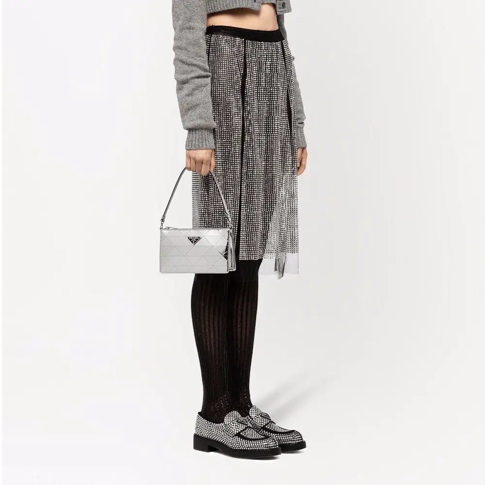 Túi Prada Brushed Cleo Shoulder Bag 'Silver' 1BC155-2D0F-F0118-V-OSM - Ảnh 4