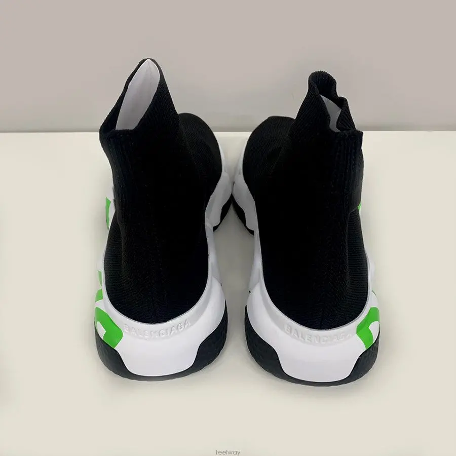 Giày Balenciaga Wmns Speed Sneaker 'Midsole Graffiti Black Fluo Green' 605942 W05GY 1935 - Ảnh 5