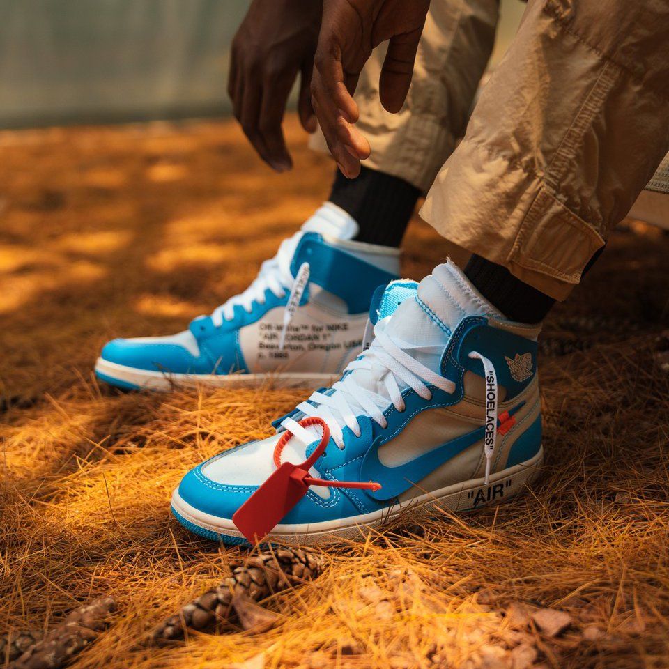 Giày Nike Off-White x Air Jordan 1 Retro High 'University Blue' AQ0818-148 - Ảnh 3