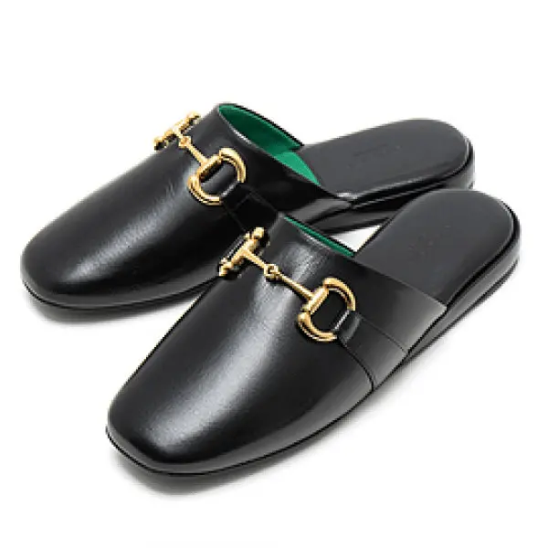 Alternative view of Giày Gucci Wmns Black Flat Slipper Sandals 601597-D3V00-1000