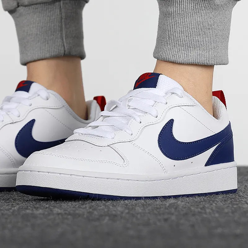 Nike Court Borough Low 2 White Deep Royal University Red BQ5448-113 - Ảnh 3