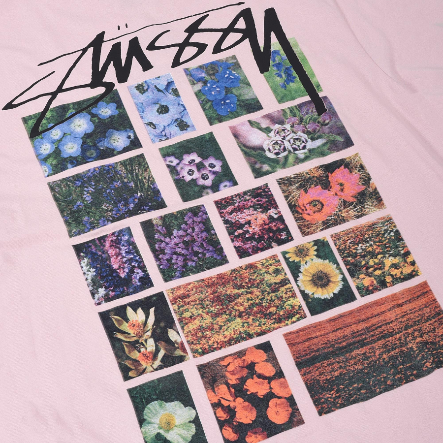 Áo Stussy Flower Grid Dyed T-shirt 'Blush' - Ảnh 4