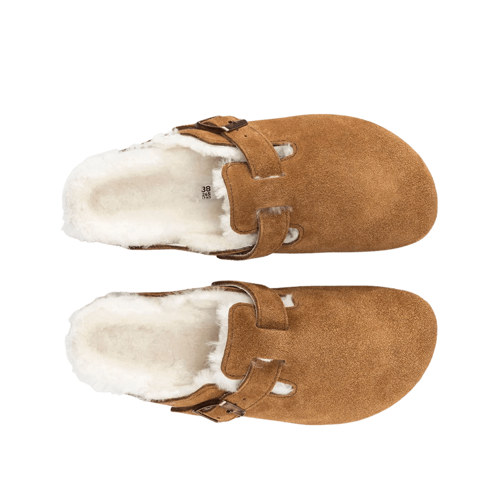 Dép Birkenstock Boston Shearling Suede 'Leather Mink' 1001140 - Ảnh 5