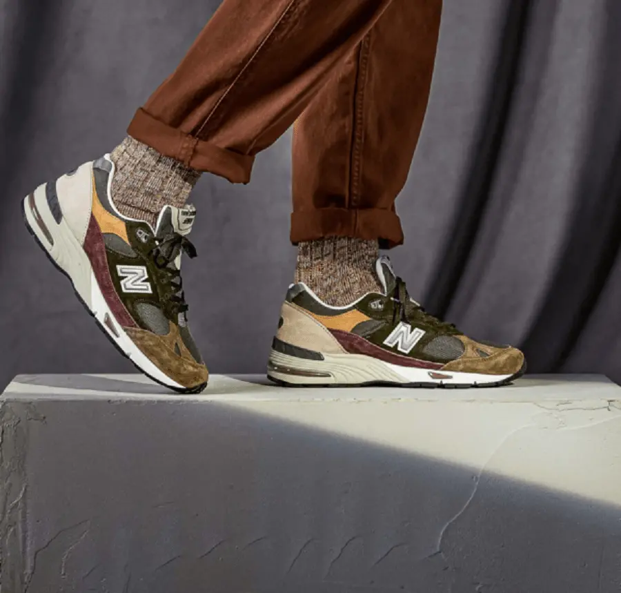 Alternative view of Giày New Balance 991 Made In England Green Yellow Beige M991GYB