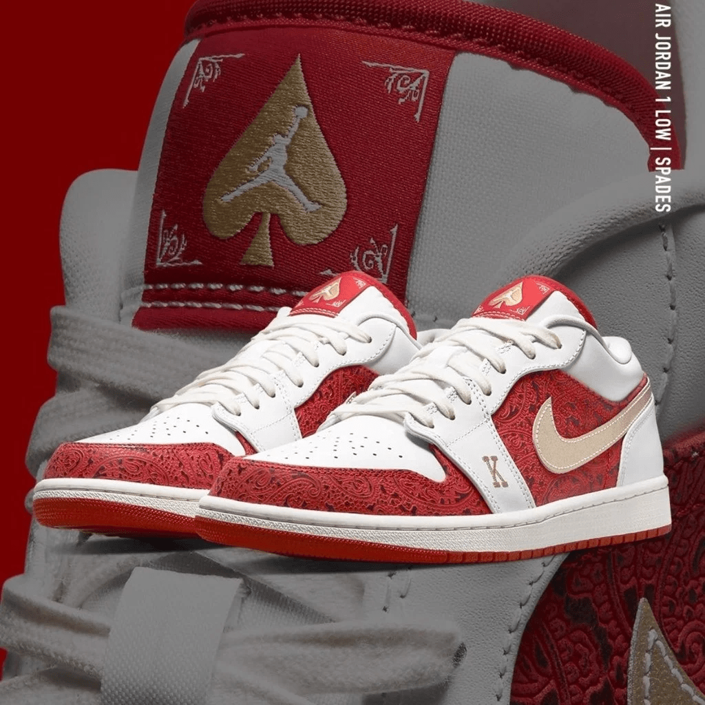 Giày Nike Air Jordan 1 Low Spades DJ5185-100 - Ảnh 6