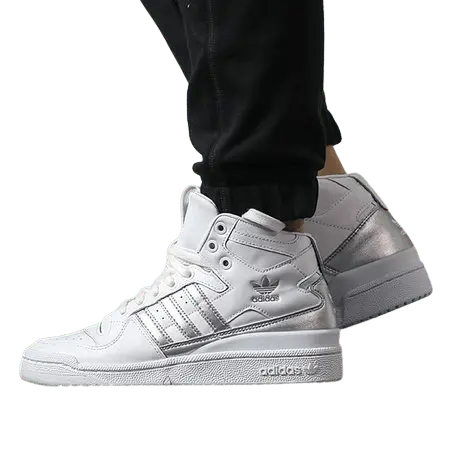 Alternative view of Giày Adidas Forum Mid Refined White Metallic Silver D98182