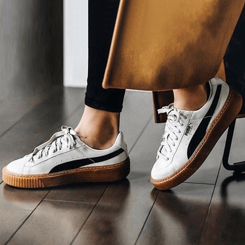 Giày Puma Suede Platform Core 'Whisper White Black' 363559-01 - Ảnh 5