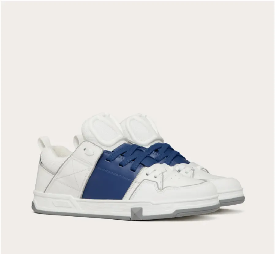 Giày Valentino Garavani Open Skate Sneaker in Calfskin and Fabric 1Y2S0F89YPB6TU - Ảnh 4