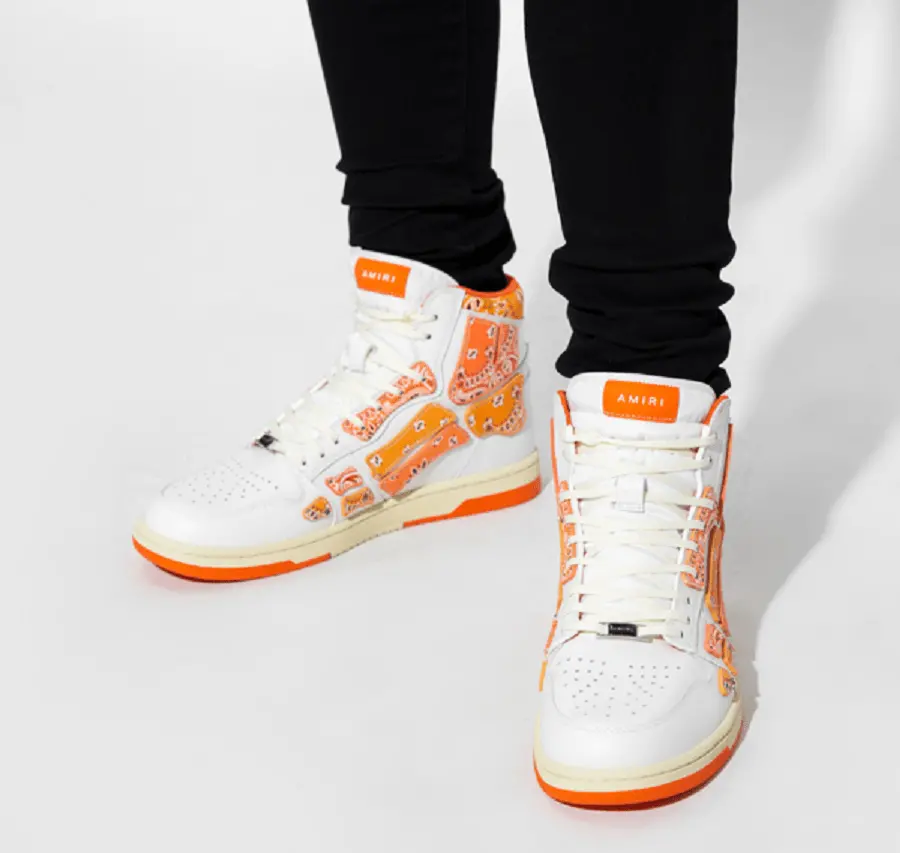 Alternative view of Giày Amiri Skel Top Hi ‘Bandana White Orange’ PS22MFS016-665