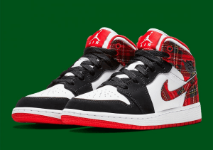Alternative view of Giày Nike Air Jordan 1 Retro Mid GS 'Bad Santa' 554725-607