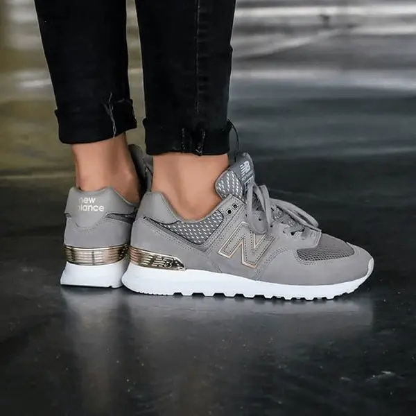 Alternative view of Giày New Balance 574 Wmns 'Grey White Rose Gold' WL574FSCB