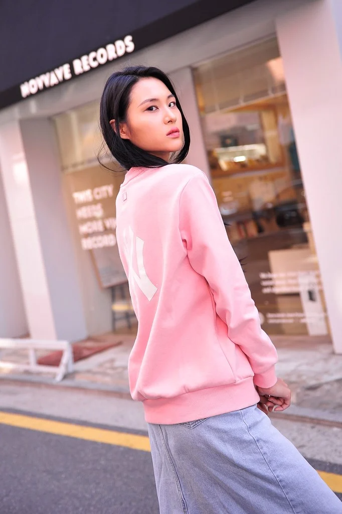 Áo MLB Sweater NY Back Big Logo Pink 31MTR1941-50P - Ảnh 4