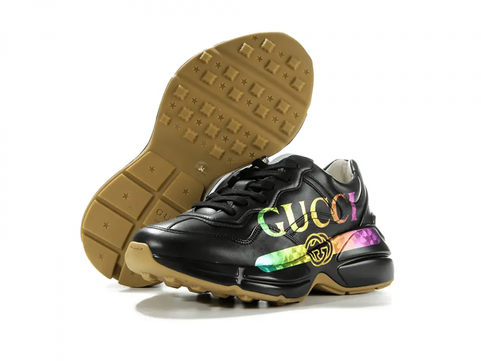 Alternative view of Giày Gucci Wmns Rhyton 'Iridescent Logo' 553608-DRW00-1000