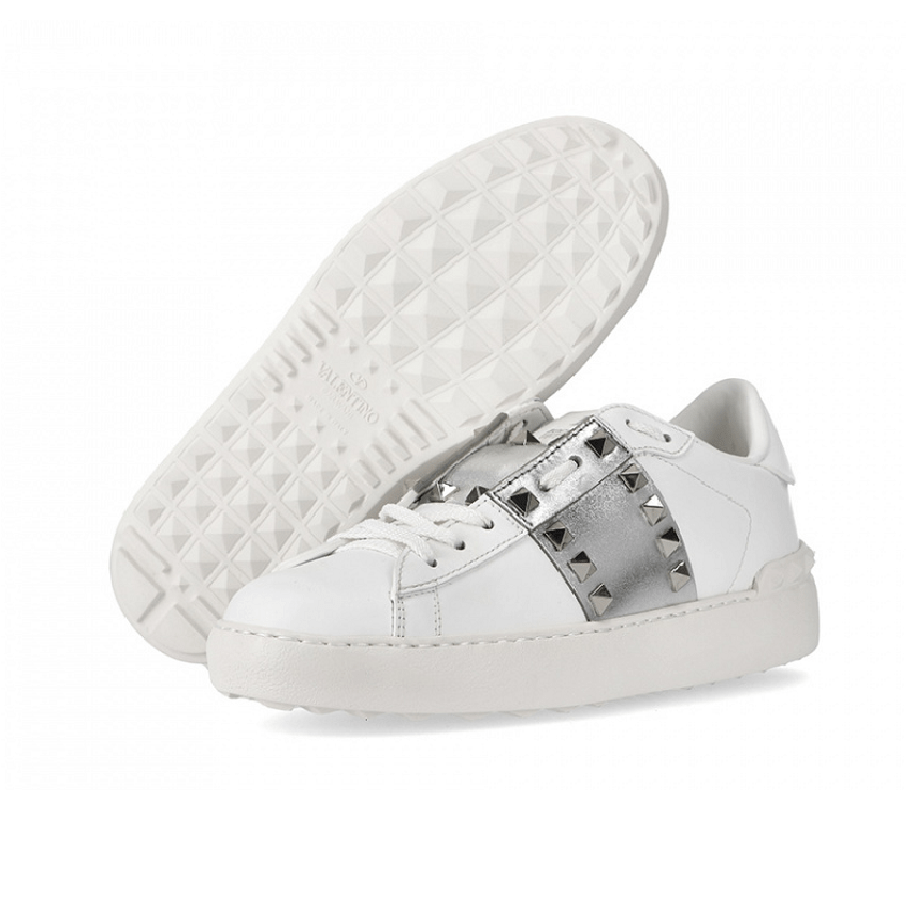 Giày Valentino Rockstud Untitled Leather Sneaker UW2S0A01 HEL CZ7 - Ảnh 2