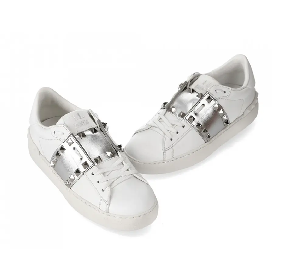 Giày Valentino Rockstud Untitled Leather Sneaker UW2S0A01 HEL CZ7 - Ảnh 3
