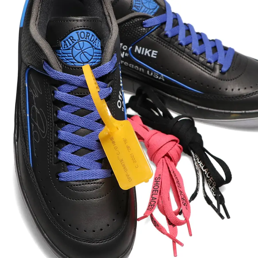 Giày Nike Off-White x Air Jordan 2 Retro Low SP 'Black Varsity Royal' DJ4375-004 - Ảnh 6