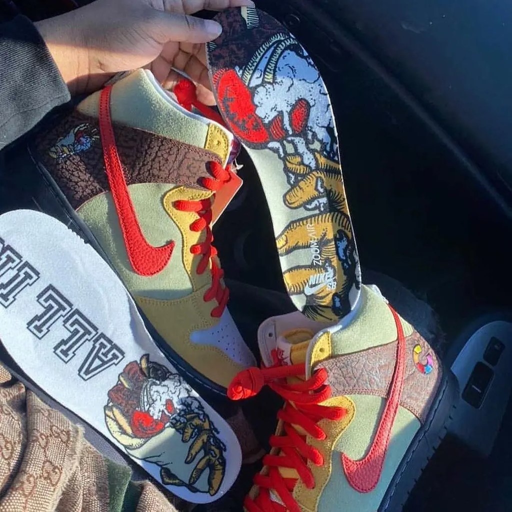 Giày Nike Color Skates x Dunk High SB 'Kebab and Destroy' CZ2205-700 - Ảnh 2