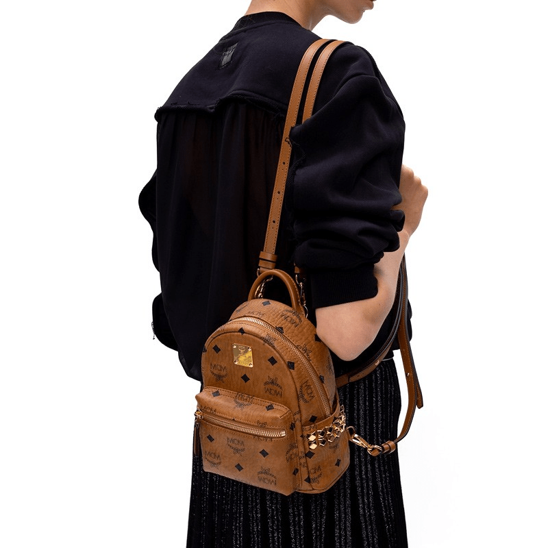 Balo MCM Stark Studs Backpack Visetos Cognac MMKAAVE13CO001 - Ảnh 4