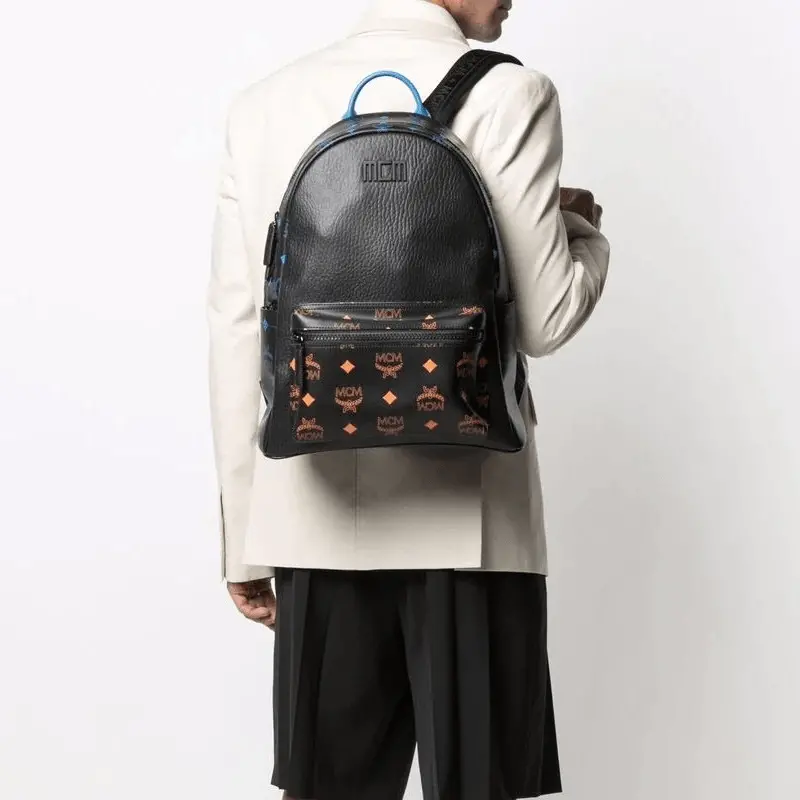 Balo MCM Splash Logo Print Backpack 'Black' MMKBASX04BK001 - Ảnh 4