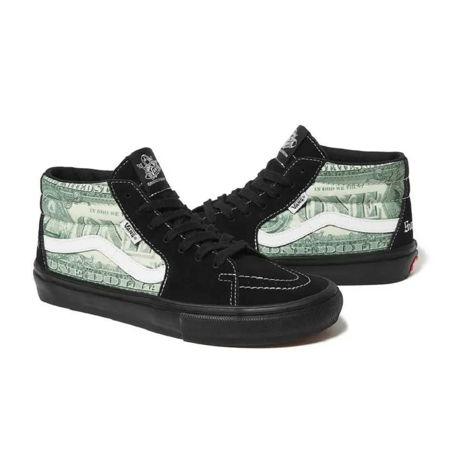 Giày Vans Skate Grosso Mid Supreme Dollar 'Black' VN0A5FCGBMA - Ảnh 4